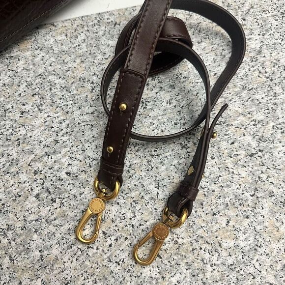 Marc By Marc Jacobs Brown Patent Leather Zip top Satchel Shoulder Bag Large NEW - Picture 13 of 14